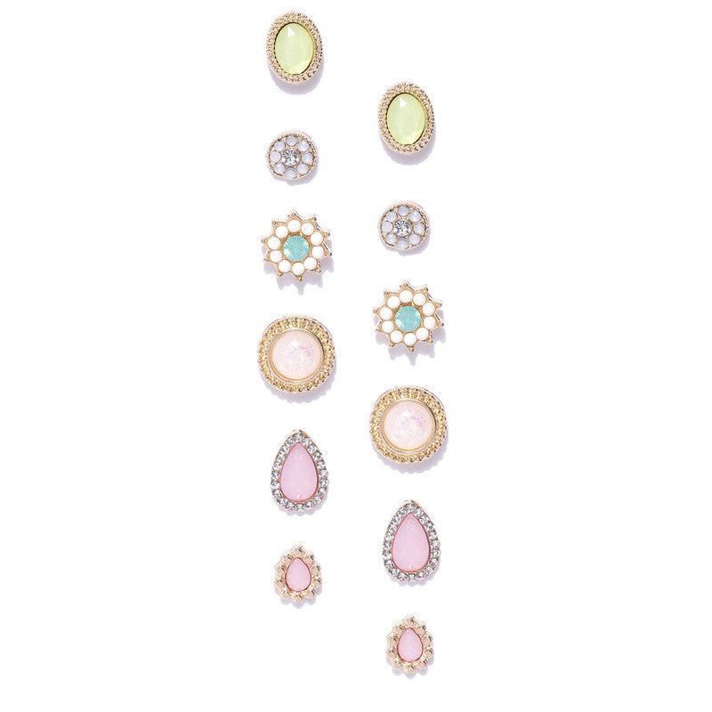 Gold Plated Geometric Stud Earrings For Women - MySmartBazaar