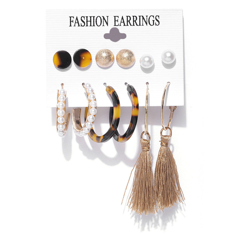 Gold Plated Geometric Stud and Hoop Earrings For Women - MySmartBazaar