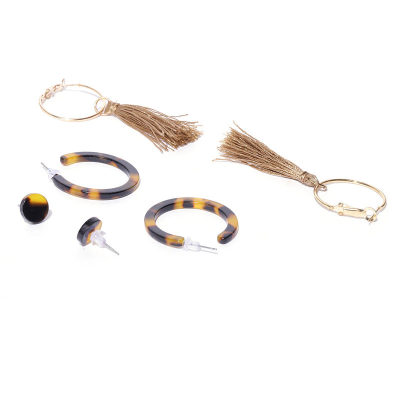 Gold Plated Geometric Stud and Hoop Earrings For Women - MySmartBazaar