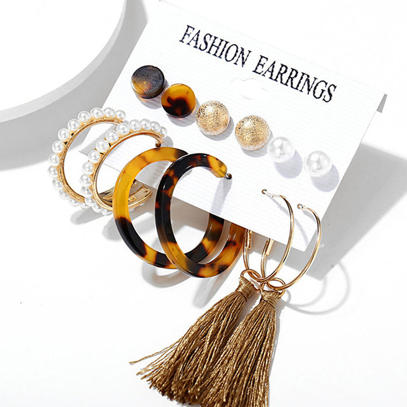 Gold Plated Geometric Stud and Hoop Earrings For Women - MySmartBazaar