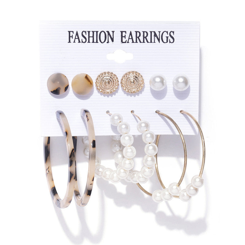 Gold Plated Geometric Stud and Hoop Earrings For Women - MySmartBazaar