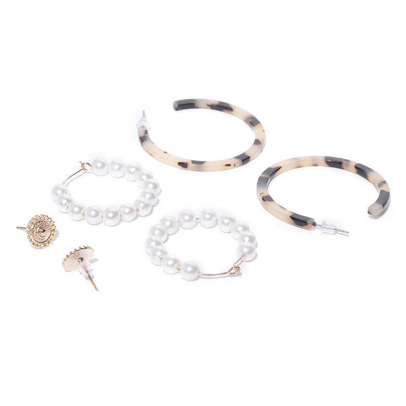 Gold Plated Geometric Stud and Hoop Earrings For Women - MySmartBazaar