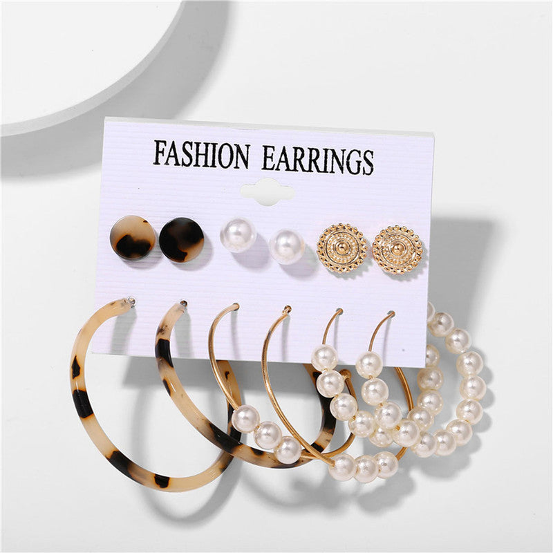 Gold Plated Geometric Stud and Hoop Earrings For Women - MySmartBazaar