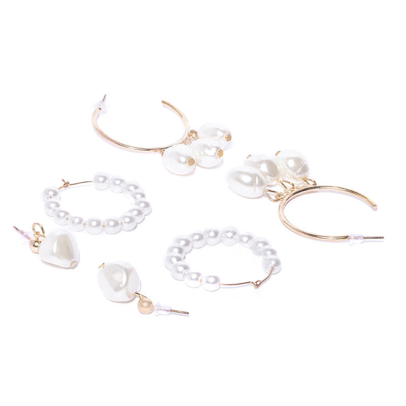 Gold Plated Geometric Stud and Hoop Earrings For Women - MySmartBazaar
