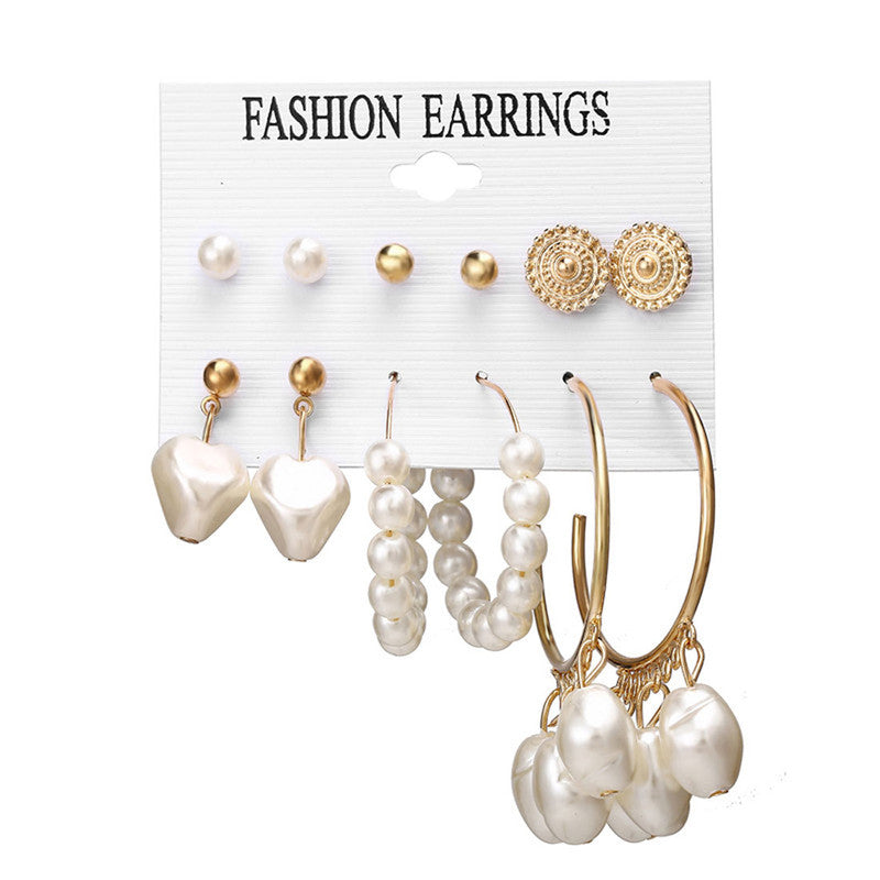 Gold Plated Geometric Stud and Hoop Earrings For Women - MySmartBazaar