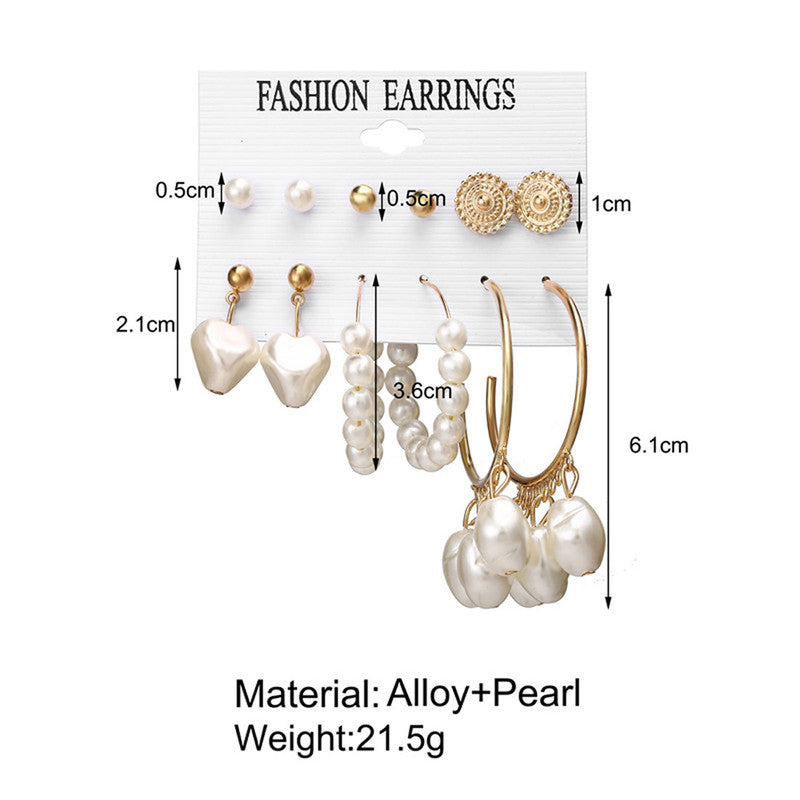 Gold Plated Geometric Stud and Hoop Earrings For Women - MySmartBazaar