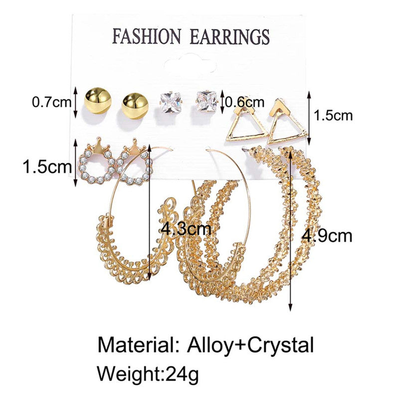 Wonderful AD Geometric Gold Plated Earrings For Women - MySmartBazaar