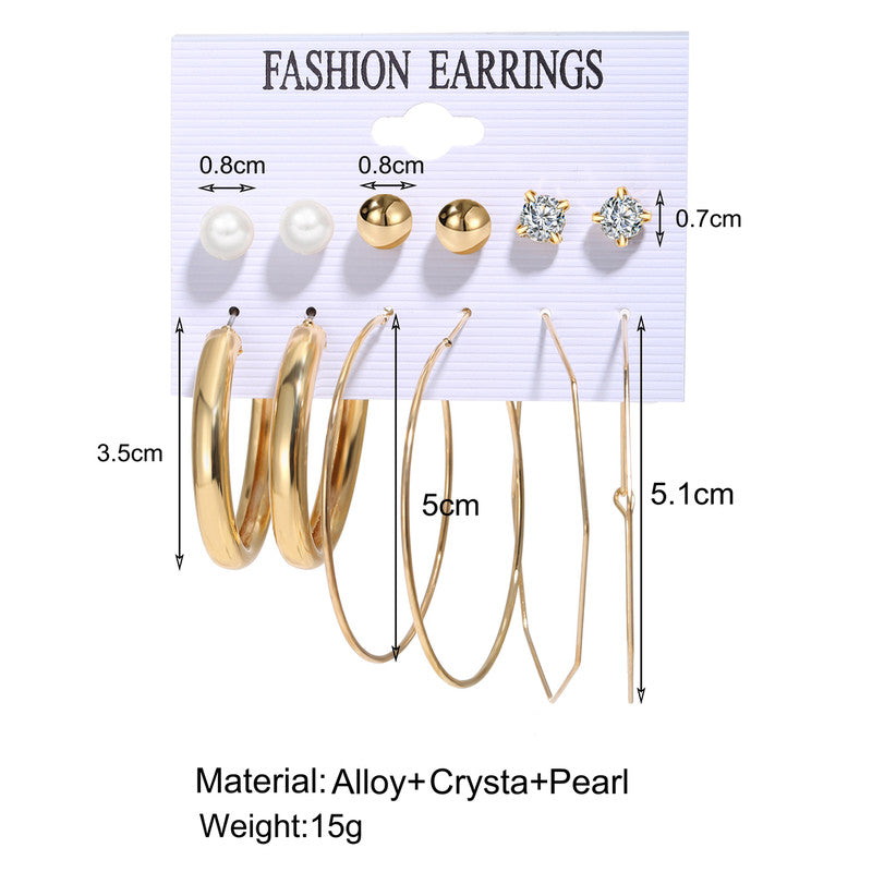 Swanky Pearl and AD Gold Plated Earrings For Women - MySmartBazaar