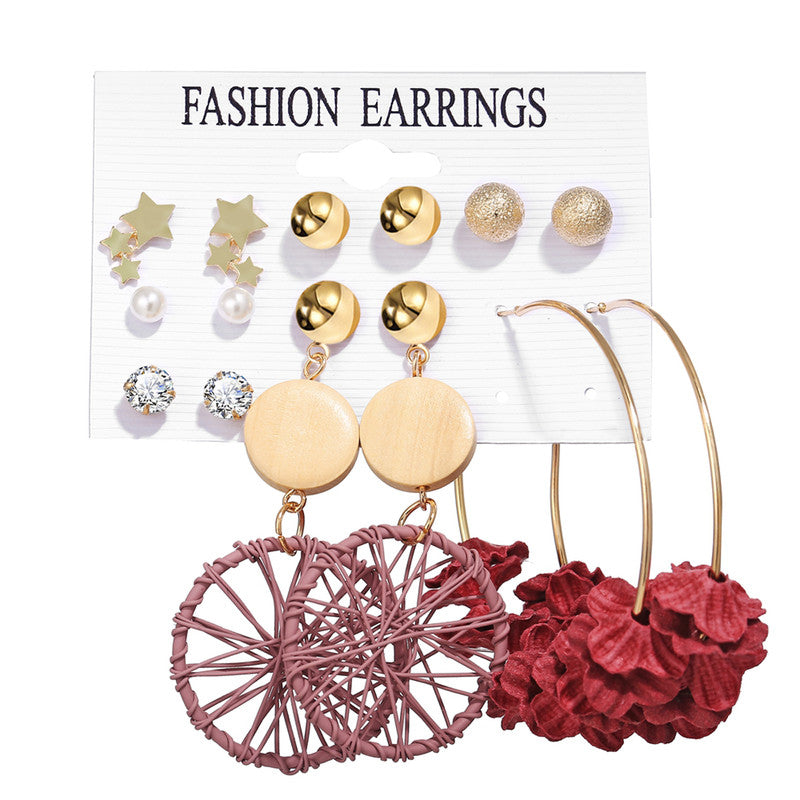 Multi-colour Wonderful Pearl and AD Multi Designs Gold Plated Earrings For Women - MySmartBazaar
