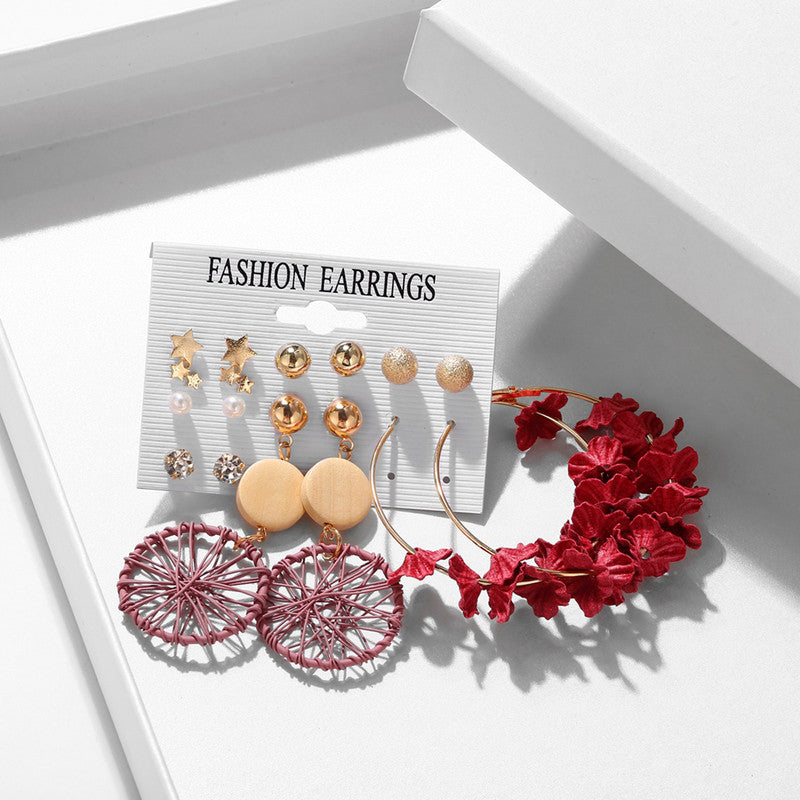 Multi-colour Wonderful Pearl and AD Multi Designs Gold Plated Earrings For Women - MySmartBazaar