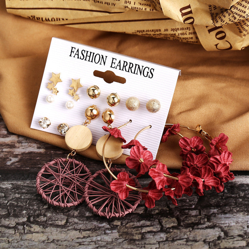 Multi-colour Wonderful Pearl and AD Multi Designs Gold Plated Earrings For Women - MySmartBazaar
