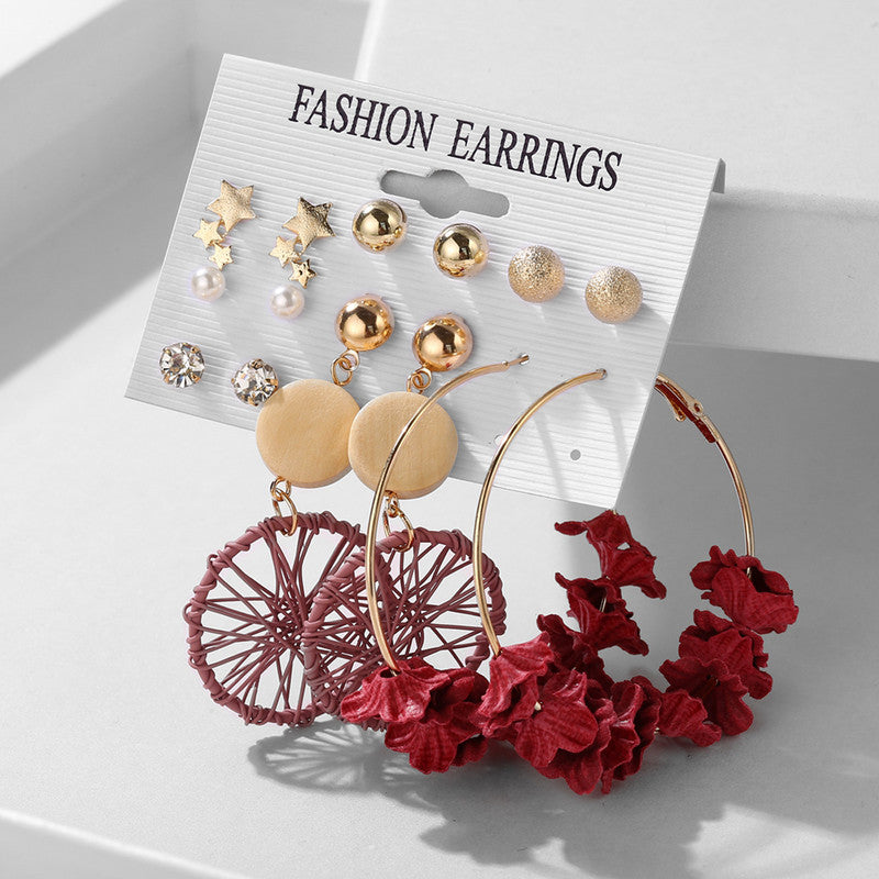 Multi-colour Wonderful Pearl and AD Multi Designs Gold Plated Earrings For Women - MySmartBazaar