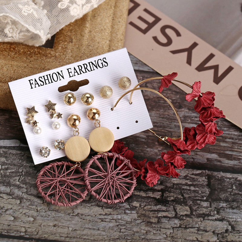Multi-colour Wonderful Pearl and AD Multi Designs Gold Plated Earrings For Women - MySmartBazaar