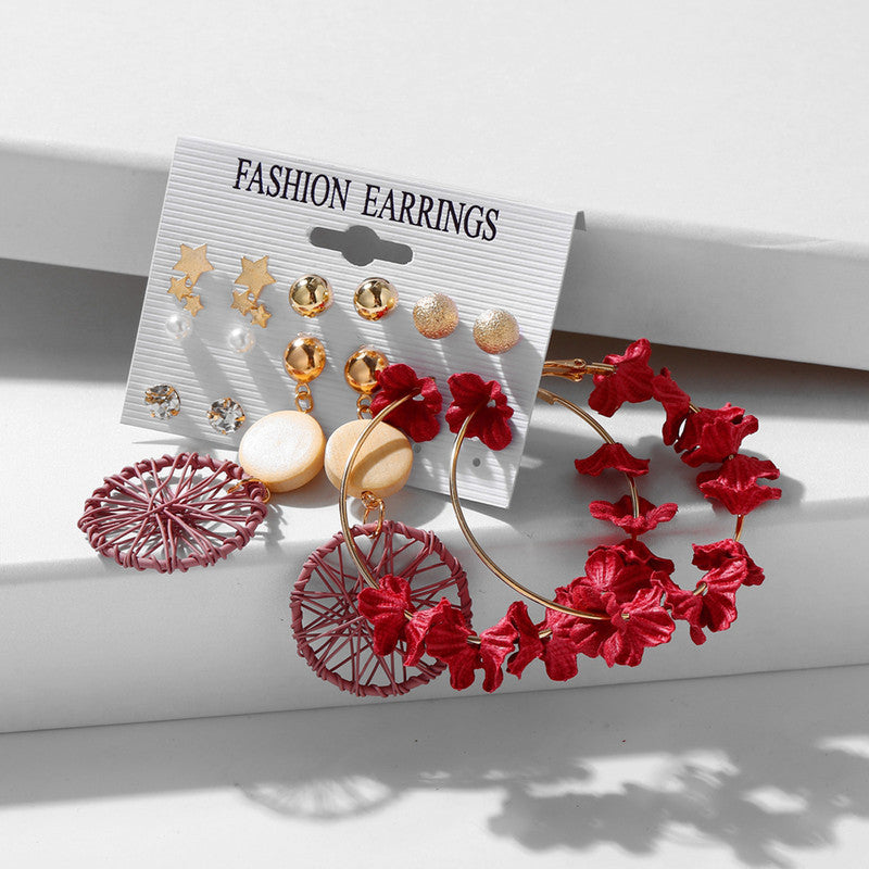 Multi-colour Wonderful Pearl and AD Multi Designs Gold Plated Earrings For Women - MySmartBazaar