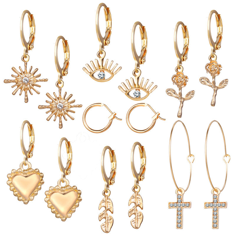 Marvellous AD Gold Plated Multi Designs Earrings For Women - MySmartBazaar