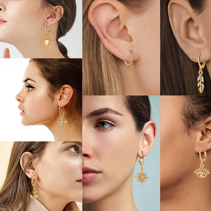 Marvellous AD Gold Plated Multi Designs Earrings For Women - MySmartBazaar