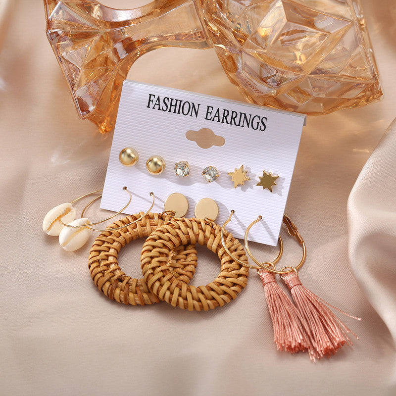 Multi-colour Exquisite AD Thread Design Gold Plated Earrings For Women - MySmartBazaar