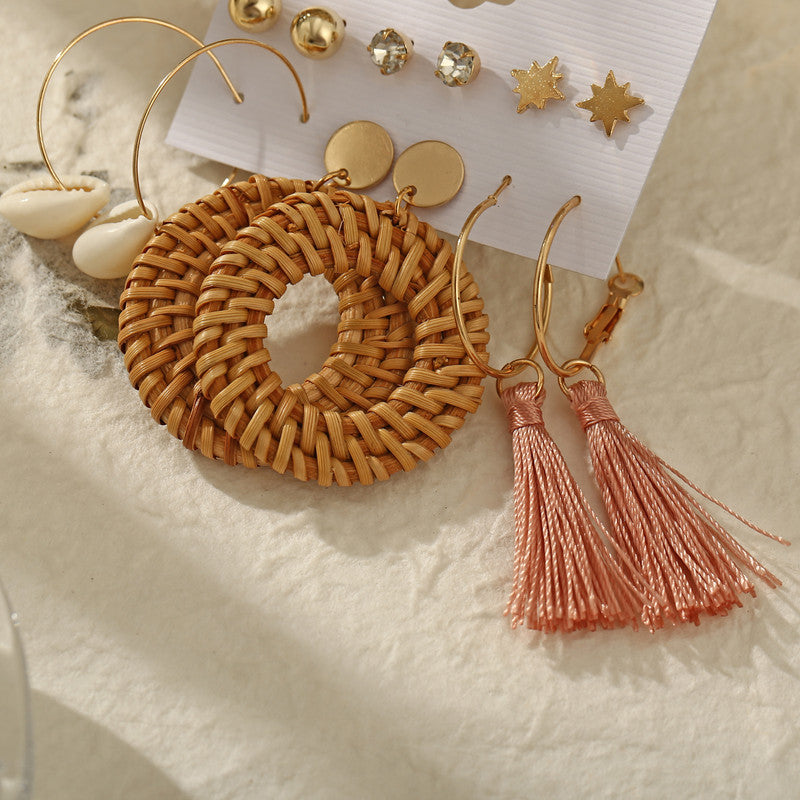 Multi-colour Exquisite AD Thread Design Gold Plated Earrings For Women - MySmartBazaar