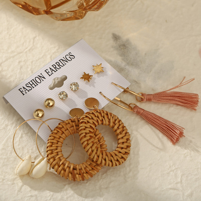 Multi-colour Exquisite AD Thread Design Gold Plated Earrings For Women - MySmartBazaar