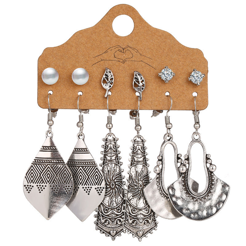 Mysterious Pearl and AD Oxidized German Silver Plated Earrings For Women - MySmartBazaar