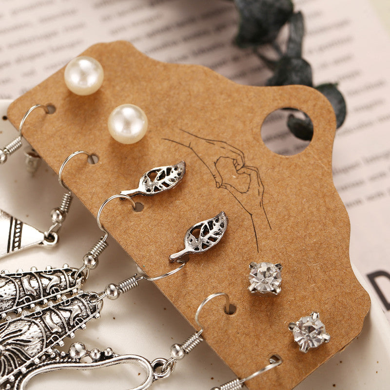 Mysterious Pearl and AD Oxidized German Silver Plated Earrings For Women - MySmartBazaar