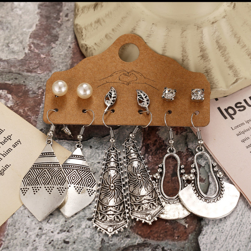 Mysterious Pearl and AD Oxidized German Silver Plated Earrings For Women - MySmartBazaar