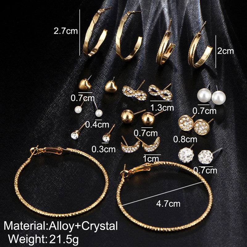 Gold Plated Earrings Combo Pack of 12 For Women - MySmartBazaar