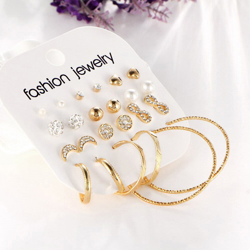 Gold Plated Earrings Combo Pack of 12 For Women - MySmartBazaar