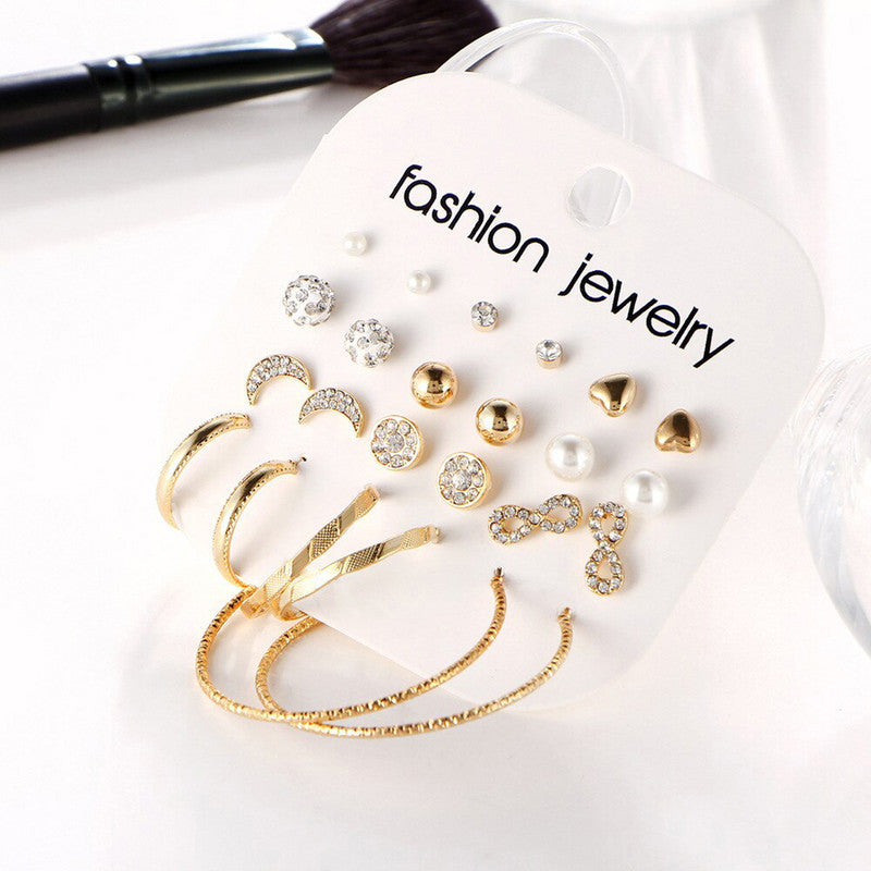 Gold Plated Earrings Combo Pack of 12 For Women - MySmartBazaar