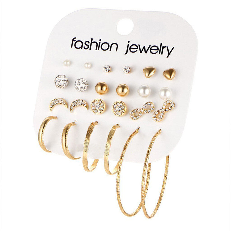 Gold Plated Earrings Combo Pack of 12 For Women - MySmartBazaar