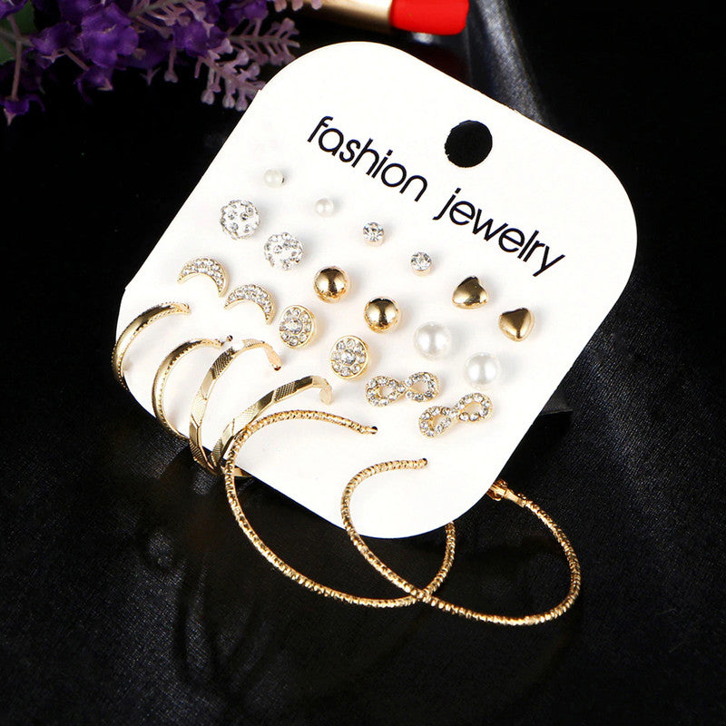 Gold Plated Earrings Combo Pack of 12 For Women - MySmartBazaar