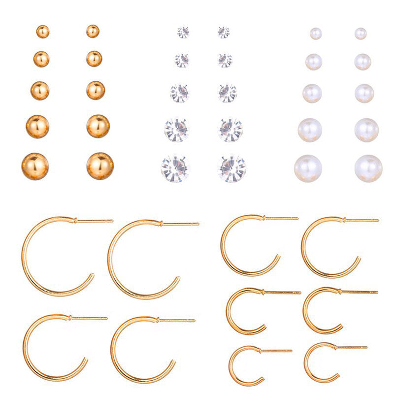 Gold Toned Gold Plated Hoop And Studs Earrings Combo For Women - MySmartBazaar