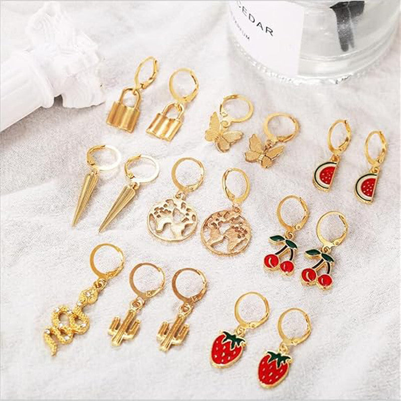 Multi-Colour Gold Plated Earrings Combo For Women - MySmartBazaar