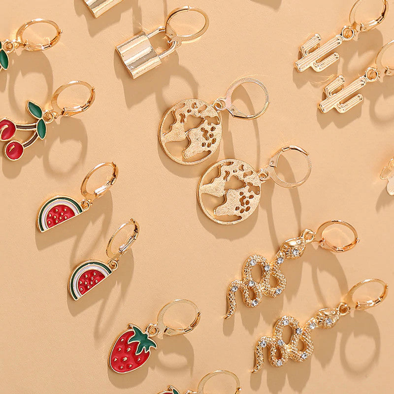 Multi-Colour Gold Plated Earrings Combo For Women - MySmartBazaar