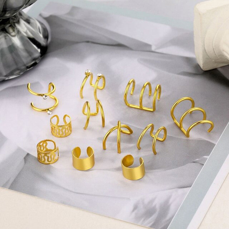 Gold Plated Ear cuffs Combo of 6 For Women - MySmartBazaar