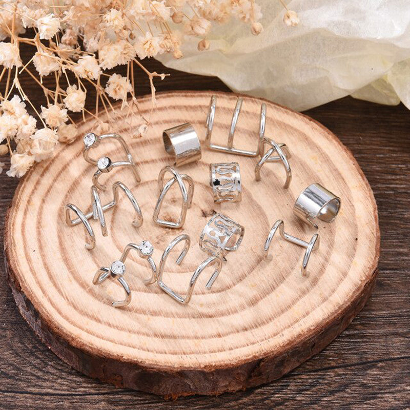 Silver Plated Ear cuffs Combo of 6 For Women - MySmartBazaar