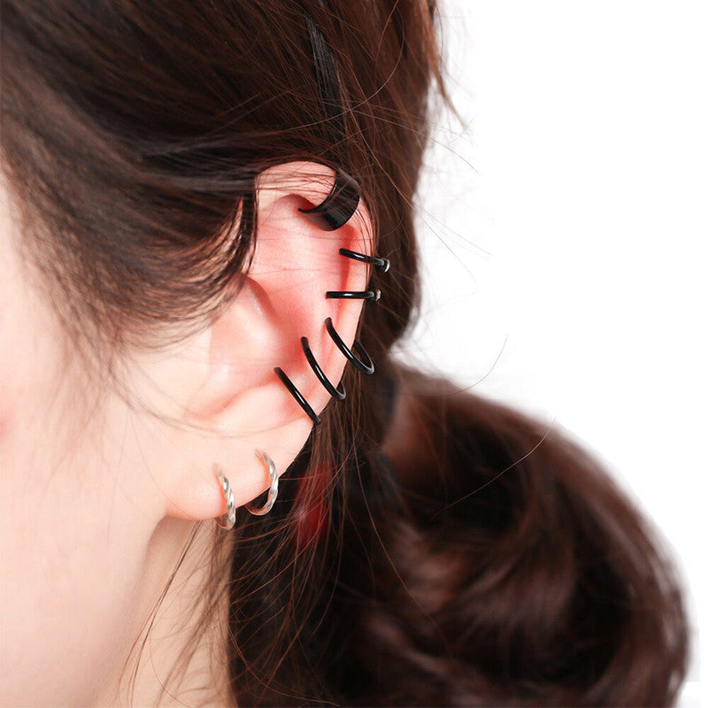 Rhodium Plated Ear cuffs Combo of 6 For Women - MySmartBazaar