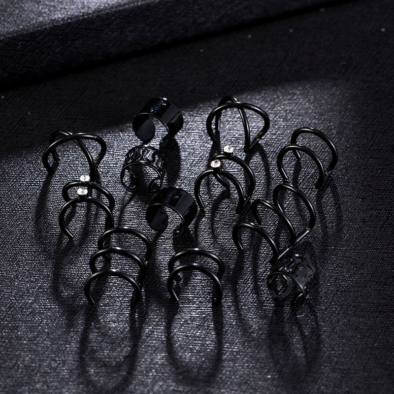 Rhodium Plated Ear cuffs Combo of 6 For Women - MySmartBazaar