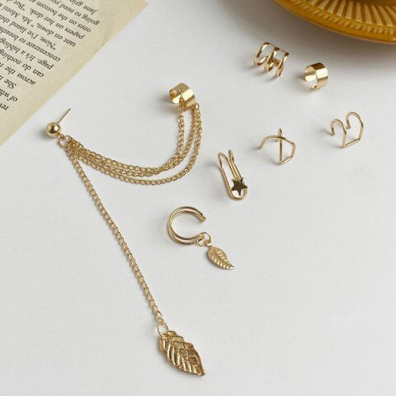 Gold Plated Ear cuffs Combo of 7 For Women - MySmartBazaar