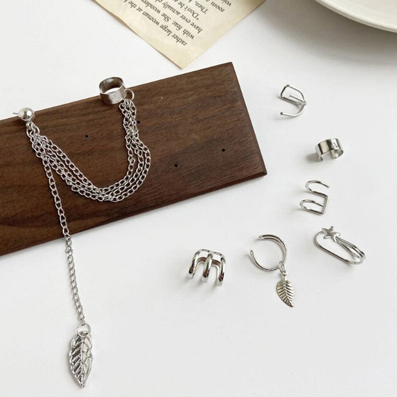 Silver Plated Ear cuffs Combo of 7 For Women - MySmartBazaar