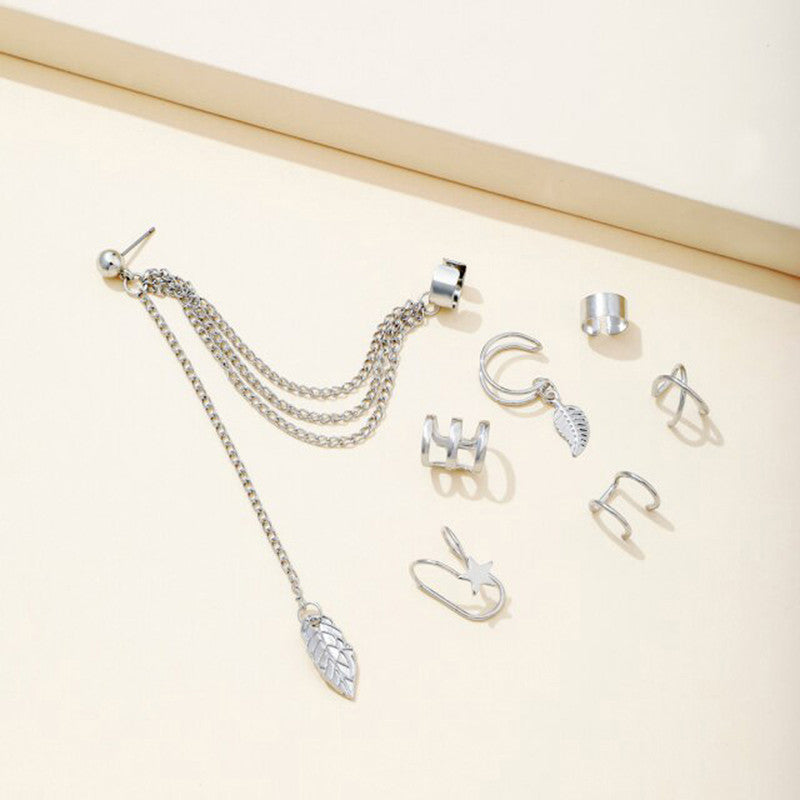 Silver Plated Ear cuffs Combo of 7 For Women - MySmartBazaar