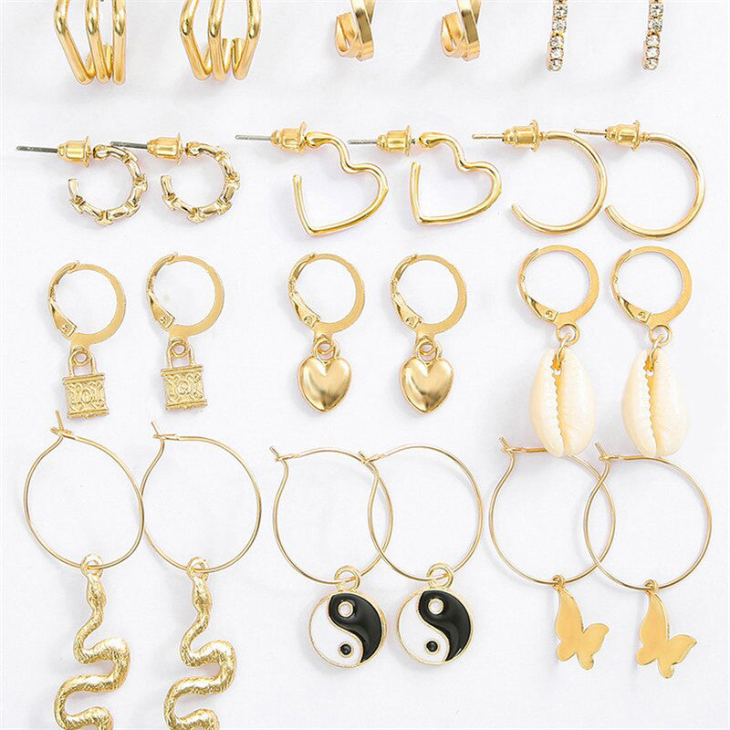 Gold Plated Drop Trending Earrings Combo of 12 For Women - MySmartBazaar