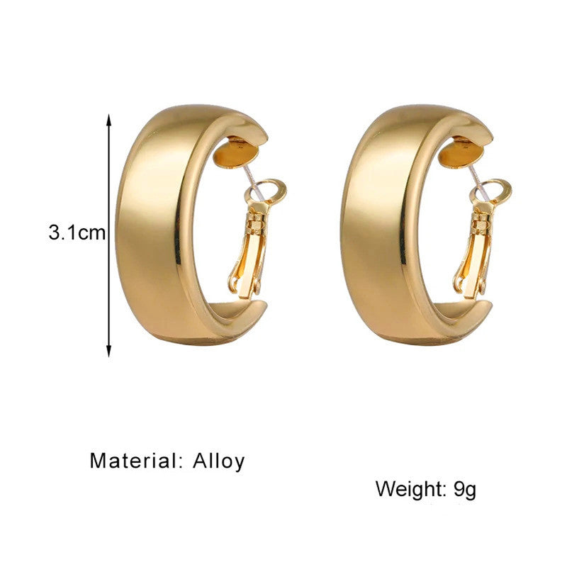 Gold & Silver Plated Contemporary Hoop Earrings - MySmartBazaar