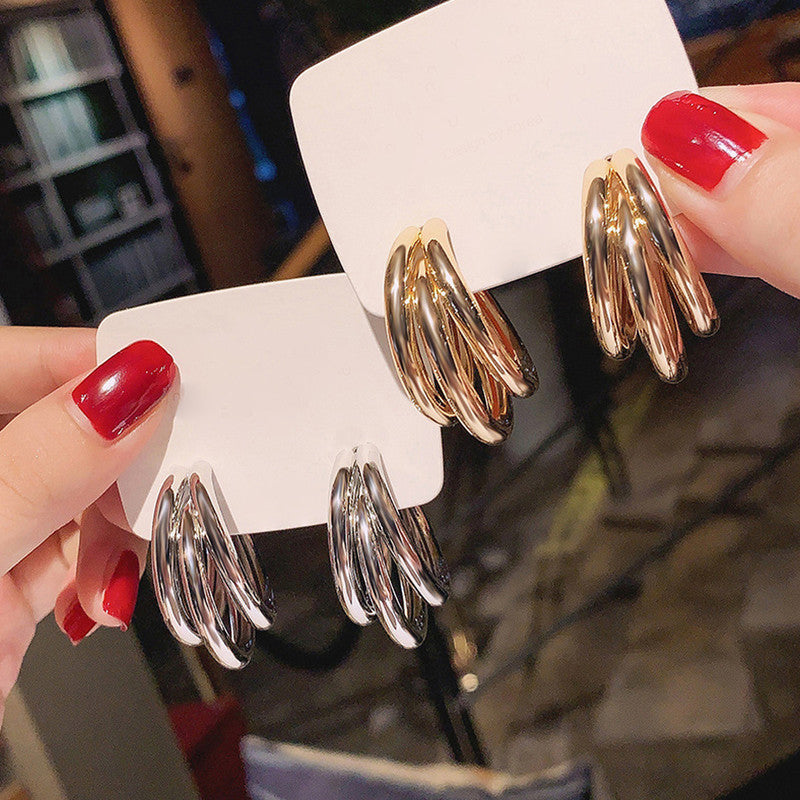 Gold & Silver Plated Contemporary Hoop Earrings - MySmartBazaar