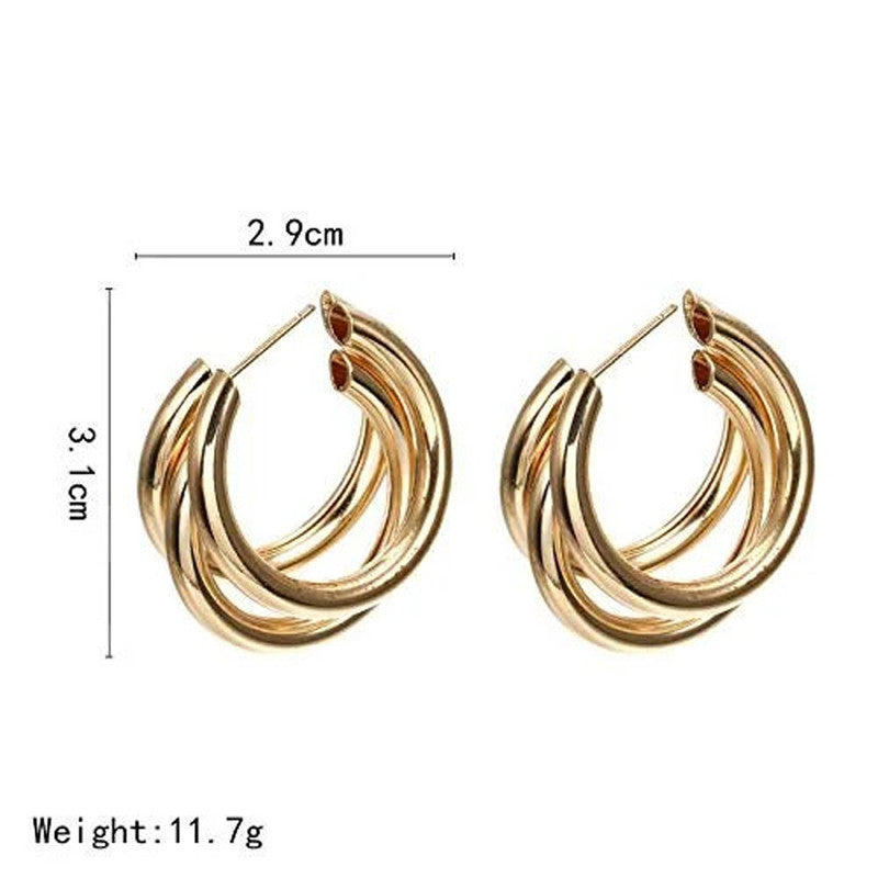Gold & Silver Plated Contemporary Hoop Earrings - MySmartBazaar