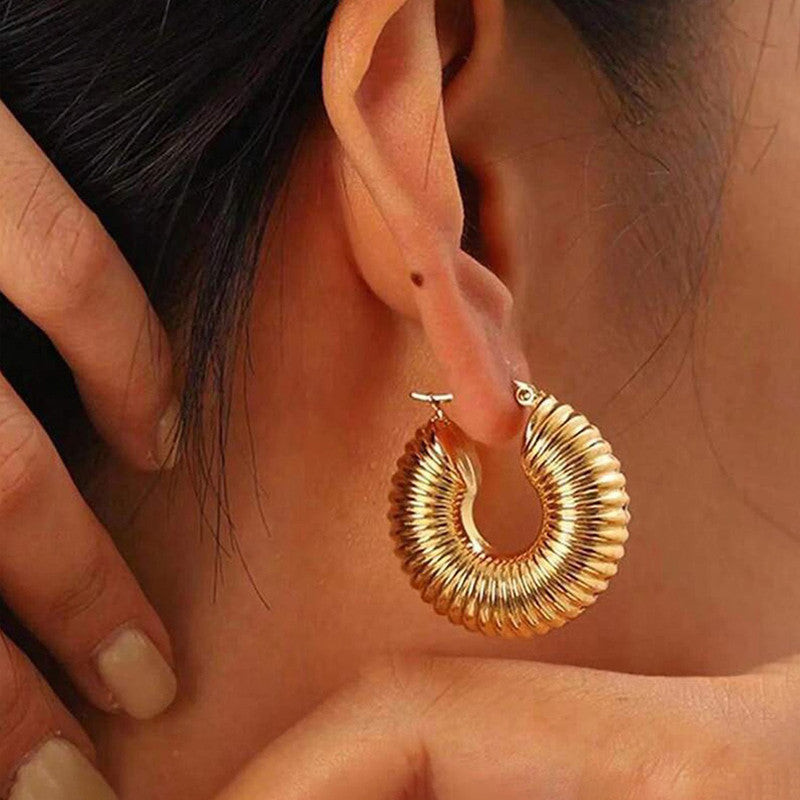Gold Plated Half Hoop Pair Of 3 Earrings - MySmartBazaar