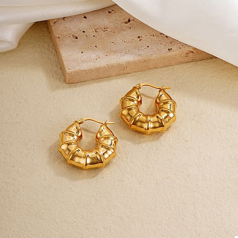 Gold Plated Half Hoop Pair Of 3 Earrings - MySmartBazaar