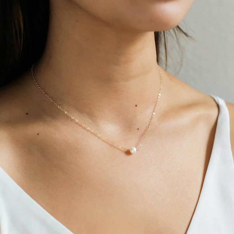 White Gold & Silver Plated Pearl Studded Necklace For Women - MySmartBazaar