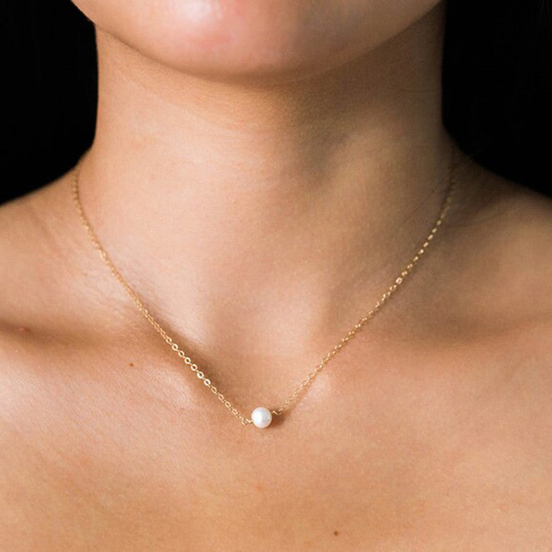 White Gold & Silver Plated Pearl Studded Necklace For Women - MySmartBazaar