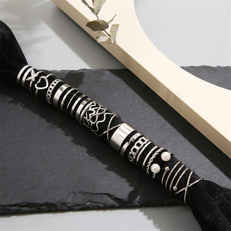 Silver Plated Contemporary Stackable Rings Set of 22 For Women - MySmartBazaar